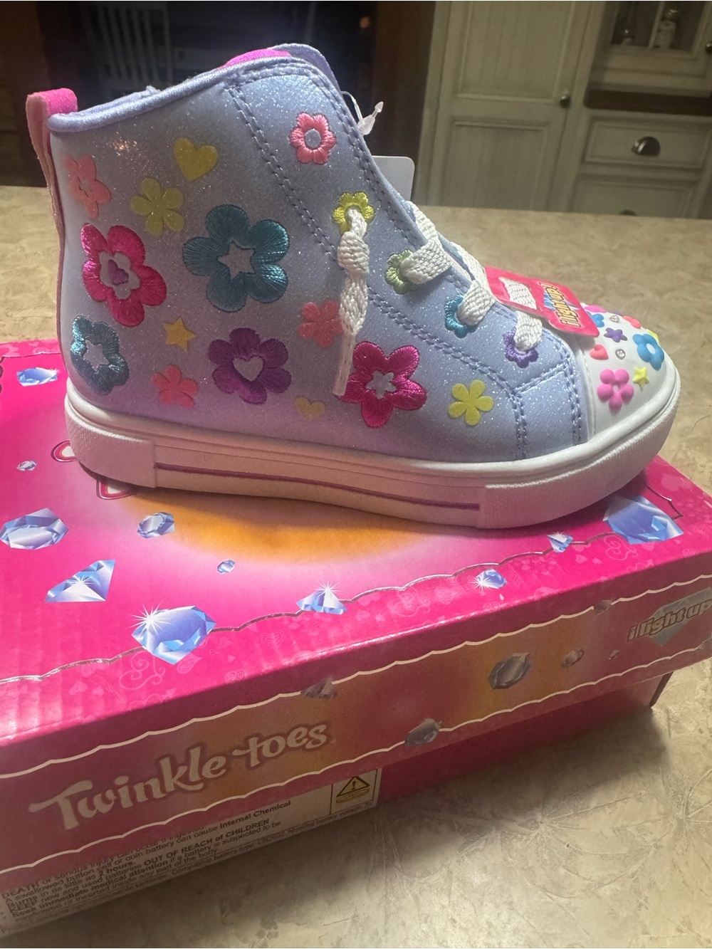 Sketchers Twinkle Toes Girls' Light Purple super blossom High-Top Sneakers Sz 10